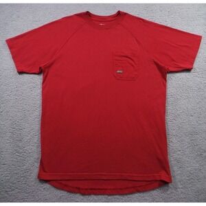 Ariat Shirt Mens Size Large Tall Red Rebar Cotton Strong Short Sleeve Pocket